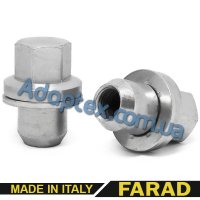 Гайка колесная М14x1,5x46мм Прессшайба Ключ 22 (Land Rover) под оригинальные диски (Farad Италия)