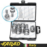 Болты секретки М12х1.25х17мм Прессшайба Вращающееся кольцо (Peugeot, Citroen, Opel) под оригинальные диски Ключ 17 FARAD FLOWERLOCK