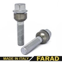 Болт колесный М14x1,5x51мм Сфера R14 Цинк ключ 19 Оригинал (Audi, Porsche) Farad Италия (Удлиненный для проставок 15мм)