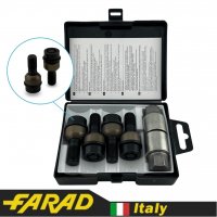 Болты секретки FARAD M14x1.5x30 мм Сфера R14 | Porsche Macan, Boxster, Cayman, Panamera | Чёрные | 2 ключа на 19 | Серия STARLOCK