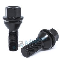 Колесный болт BMW, Mini М14x1,25x28мм Конус Чёрный Ключ 19