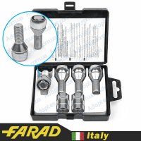 FARAD FLOWERLOCK | Болты секретки М12х1.5х28 Конус Вращающееся кольцо Ключ 17 BMW, Daewoo, Dacia, Mini, Opel, Renault (2 ключа)