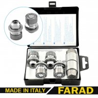 FARAD STARLOCK | Гайки секретки М12х1.25х38мм Прессшайба Вращающееся кольцо (Infiniti Q60; QX56 [2004 - 2010], QX70; QX80; Nissan Patrol, 370Z, NV200, Maxima, Navara, Terrano) + запасной ключ под 21 (Хром)