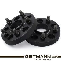 GETMANN | Колёсная проставка-адаптер 25мм PCD 5x120 DIA 64.1 со шпильками 14x1.5 для Acura, Honda, Tesla (Кованый алюминий)