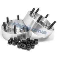 Колёсная проставка-адаптер 50мм PCD 6x139.7 DIA 106.1 со шпильками 12x1.5 для Lexus, Toyota (Кованый алюминий)