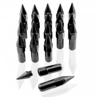 Комплект колесных тюнинг гаек Пики iRAYS M12x1.5x85мм для узких отверстий в диске Черные (Black)