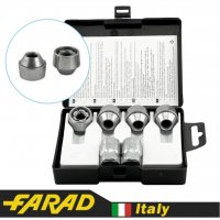 Гайки-секретки FARAD M12x1.25x20 мм Конус | Subaru, Suzuki | 2 ключа на 19 | Серия FLOWERLOCK