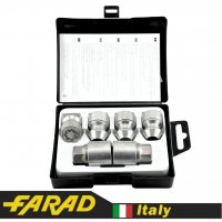 FARAD STARLOCK | Гайки секретки М1/2-20x34мм Конус Вращающееся кольцо Ключ 19 (Ford, Jeep, Jaguar, Chevrolet, Dodge, Volvo) + запасной ключ