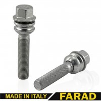 Болт колесный М14x1,5x59мм Сфера R14 Цинк ключ 19 Оригинал (Audi, Porsche) Farad Италия (Удлиненный для проставок 23 мм)
