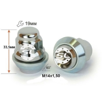 Гайка колесная М14x1,5x33мм Увеличенный конус с вращением Ключ 19 для Ford Edge; Fusion 2013-2014  двигатель 1.6;  S-Max; Land Rover