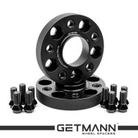 GETMANN | Колесная проставка-адаптер 25мм PCD 5x100 DIA 57.1 с футорками 14x1.5 для  Audi, Seat, Skoda, Volkswagen (Кованая)