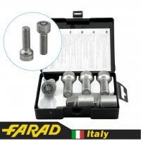 Болты секретки FARAD M14x1.5x40 мм Сфера R14 | Audi, Seat, Skoda, Mercedes-Benz, VW | 2 ключа на 17 | Серия STARLOCK | Под проставки 10–12 мм