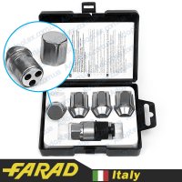 FARAD STIL BULL | Гайки секретки М12х1.25х34 Конус Вращающееся кольцо Ключ 19 (Great Wall, Subaru, Suzuki, Niva, Nissan, Infiniti, Matiz) + стальные колпачки