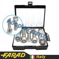 FARAD STARLOCK | Болты секретки М14х1.5х45мм Конус Вращающееся кольцо Ключ 17 (BMW, Citroen, Renault, Volvo) под проставки 15-20мм  + запасной ключ