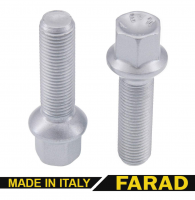 Болт колесный М12x1,5x55мм Сфера (Удлиненный) Цинк Ключ 17 Farad Италия