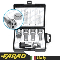 FARAD STIL BULL | Болты секретки М14x1.5x27 Сфера R13 Вращающееся кольцо Ключ 17 Audi, Skoda, Seat, VW (+стальные колпачки)