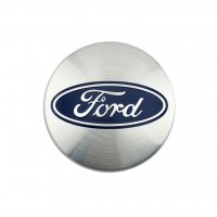 Колпачки на диски Ford (54/50) синий логотип/серебряный фон 6M211003AAbl