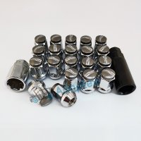 Набор гаек с секретками M12*1,25*34мм 16 гаек + 4 секретки под ключ 19 и 21 (Hyper Black)