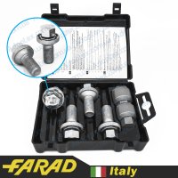 FARAD GALAXYLOCK | Болты секретки М14х1.5х27 Сфера R13 Вращающаяся головка Audi, Skoda, Seat, VW + запасной ключ под 17