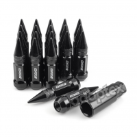 Комплект колесных тюнинг гаек IRAYS М12x1,5x80мм Конус Черные Ключ 17 (Гайки пули)