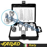 FARAD FLOWERLOCK | Болты секретки М12x1.25x26мм Конус Вращающееся кольцо (Fiat, Lancia, Citroen, Peugeot, Volvo, Jeep, ВАЗ) Ключ 17