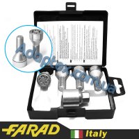 FARAD STARLOCK | Болты секретки М12x1.25x28мм Конус Вращающееся кольцо (Fiat, Lancia, Citroen, Peugeot, Volvo, Jeep, ВАЗ) Ключ 17