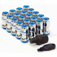 Комплект колесных гаек Volk Racing М12x1,25x45мм Конус для узких отверстий в дисках (Синие)