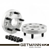 GETMANN | Переходная проставка-адаптер 25мм с 5x120 DIA 64.1 на 5x112 DIA 66,6 со шпильками 14x1.5 (Кованый алюминий)