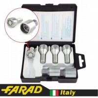 FARAD STARLOCK | Болты секретки М12x1.25x25мм Конус Вращающееся кольцо (ВАЗ, ГАЗ, Fiat, Lancia, Citroen, Peugeot, Volvo) под железные диски 2 ключа под 17