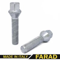 Болт колесный М12x1.25x35мм Конус (Удлиненный) Цинк Ключ 17 Farad (Италия)