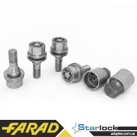 FARAD STARLOCK | Болты секретки М12х1.25х17мм Прессшайба Вращающееся кольцо (Peugeot, Citroen) оригинальные диски + запасной ключ под 19