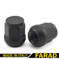 Гайка колесная М12x1,5x28мм Сфера Цинк Ключ 19 (Acura, Chery, Honda) Farad Италия Черная