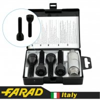 Болты секретки FARAD M12x1.5x50 мм Конус | BMW, MINI, Dacia, Renault | 2 ключа на 17 | Чёрные | Серия STARLOCK | Под проставки 10–15 мм