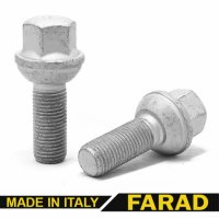 Болт колесный М14x1.5x34мм Сфера R14 Цинк Ключ 19 Farad (Италия)