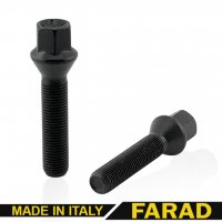 Болт колесный  М14x1.5x55 мм Конус Цинк Ключ 17 Чорный FARAD 