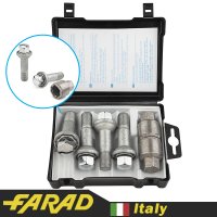 FARAD GALAXYLOCK | Болты секретки М14х1.5х45 Сфера R14 Вращающаяся головка Ключ 17 + запасной ключ (Под родные диски) Mercedes-Benz CL (215); E (213); GE (461, 463); GLK (204); GLE (166, 292); ML (164);  GL (164); S (140, 220)
