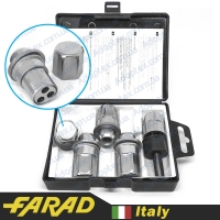 FARAD STIL BULL | Гайки секретки М12х1.5х44 Прессшайба Вращающееся кольцо Ключ 21 (+стальные колпачки)