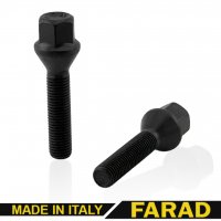 Болт колесный  М12x1.5x47 мм Конус Цинк Ключ 17 Чорный FARAD 