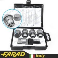 FARAD STIL BULL | Гайки секретки М12х1.5х36мм Прессшайба Вращающееся кольцо (Citroen, Lexus, Mitsubishi, Peugeot, Toyota) ключ 21 + стальные колпачки