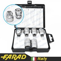 FARAD FLOWERLOCK | Гайки секретки М12x1.25x34 Конус Вращающееся кольцо (Great Wall, Subaru, Suzuki, Niva, Nissan, Infiniti, Matiz) + запасной ключ под 19