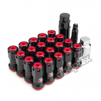 Комплект колесных гаек М12x1,5x45мм 16 гаек + 4 секретки под ключ 17 (Красные)