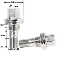 Болт колесный М14x1,5x25мм Хром Ключ 17 (Под новые Toyota Crown с 2023; Lexus NX с 2022, RX AL30 для установки дисков от предыдущих моделей)