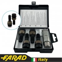 Болты секретки FARAD M14x1.5x34 мм Сфера R14 | Porsche Macan, Boxster, Cayman, Panamera | Чёрные | 2 ключа на 17 | Серия STARLOCK