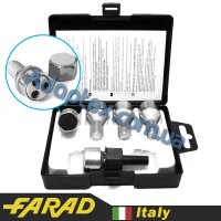 FARAD STIL BULL | Болты секретки М12x1.25x22мм Конус Вращающееся кольцо (Alfa Romeo, Fiat, Lancia, Citroen, Peugeot, Volvo, ВАЗ) Ключ 17 + стальные колпачки