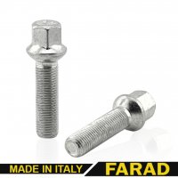 Болт колесный  М14x1.5x47 мм Сфера R14 Цинк Ключ 17 FARAD 