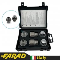 FARAD STARLOCK | Гайки секретки М12x1.5x30мм Конус Вращающееся кольцо (Chevrolet, Daihatsu, Hyundai, Kia, Mazda) ключ 21