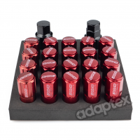 Комплект колесных гаек М12x1,5x53мм 16 гаек + 4 секретки под ключ 19 (Красные)