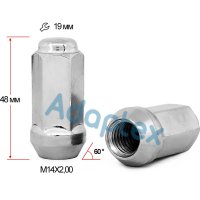 Гайка колесная M14x2x48мм Конус Ключ 19 Transit (под легкосплавные диски)