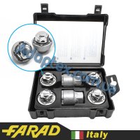 FARAD GALAXYLOCK | Гайки секретки М12х1.5х30мм Конус Вращающаяся головка (Chevrolet, Daihatsu, Ford, Hyundai, Kia, Mazda) ключ 19 + запасной ключ