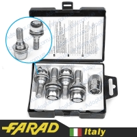 FARAD FLOWERLOCK | Болты секретки М12х1.25х17мм Прессшайба Вращающееся кольцо (Peugeot, Citroen) под оригинальные диски Ключ 19